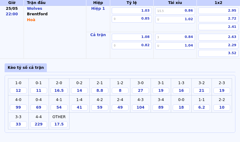 Nhận Định Trận Đấu Wolves vs Brentford Cuộc Chạm Trán Cân Não Tại Ngoại Hạng Anh 2 Thông tin bảng tỷ lệ kèo bóng đá Wolves vs Brentford
